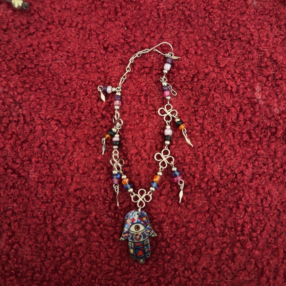 Colorful Hamsa Hand Anklet